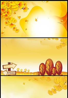金黃色秋季banner背景