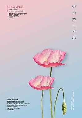 簡(jiǎn)約花朵裝飾海報(bào)背景