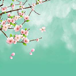 小清新桃花主圖背景
