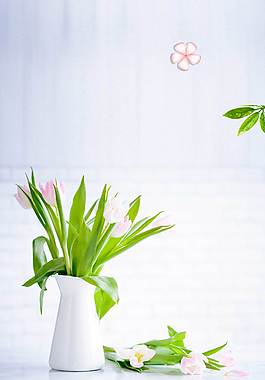 綠色植物廣告背景