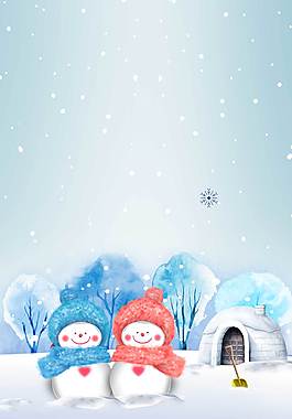 雪人廣告背景