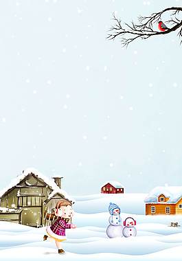 白色雪人廣告背景
