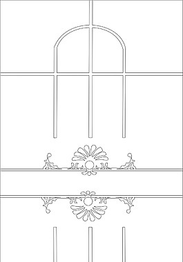 平开门暗花腰线线条