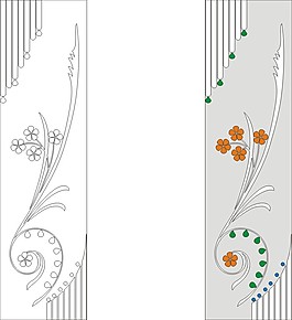 暗花 腰线 图案 门图 矢量 镜花 线条