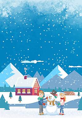 唯美雪人廣告背景