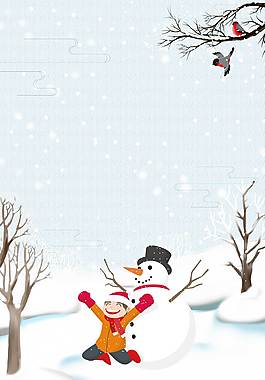 精美雪人廣告背景