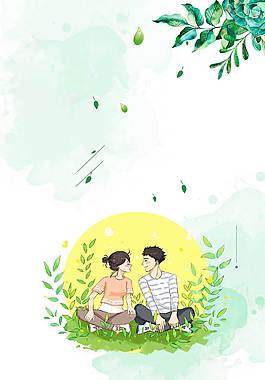 小清新卡通廣告背景