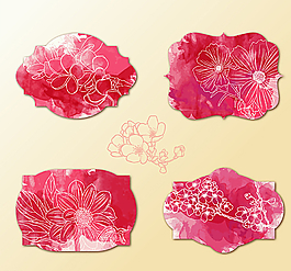 創(chuàng)意水彩花朵標簽圖片