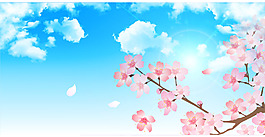 蓝天下的桃花