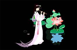flash制作美女吹簫動畫