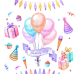 生日派對元素圖片