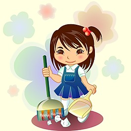 打掃衛(wèi)生的孩子