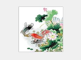 荷花鲤鱼