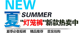 夏燈籠褲新款熱賣中排版字體素材