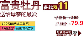 富貴牡丹備戰(zhàn)雙11排版字體素材