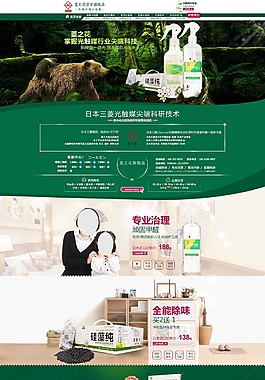 淘宝首页菱之花旗舰店 绿色简约时尚大气