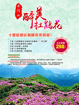 醉美杜鵑花旅游宣傳海報psd素材