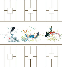 山水鱼背景图片