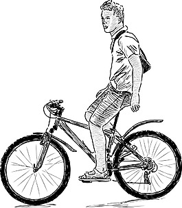 騎自行車的少年