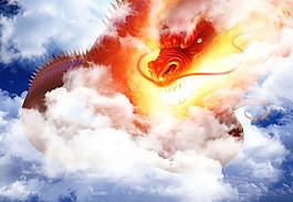 腾云驾雾中国龙和云彩素材psd