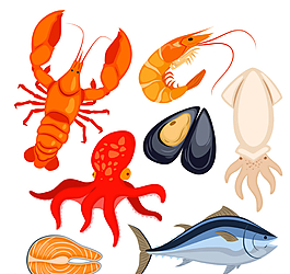 7款卡通海洋生物矢量素材图片