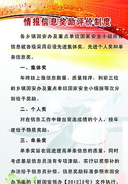 情報信息獎勵評價制度圖片