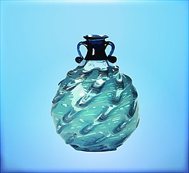 高貴的藍(lán)色玻璃花瓶矢量圖