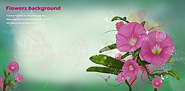 唯美浪漫鮮花浪漫背景底紋