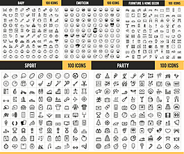 時(shí)尚線性圖標(biāo)設(shè)計(jì)矢量素材