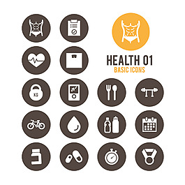 時尚圓形按鈕圖標(biāo)矢量素材 (5)