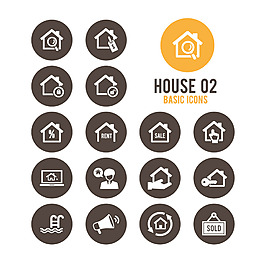 時尚圓形按鈕圖標(biāo)矢量素材 (10)