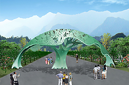 镂空雕塑大门图片
