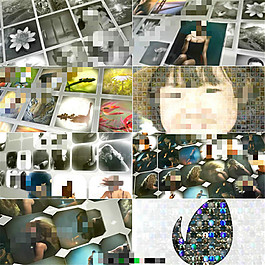 大量图片马赛克展示后汇聚成单一内容的AE模板