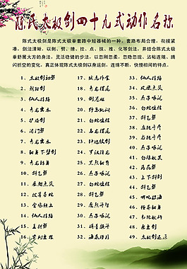 太极剑动作名称