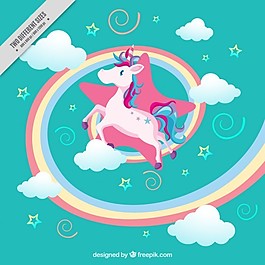 獨(dú)角獸在一個(gè)幻想的世界