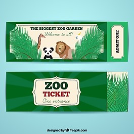 動物園的門票和漂亮的動物