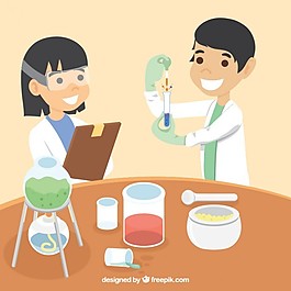 快樂的科學家在實驗室里