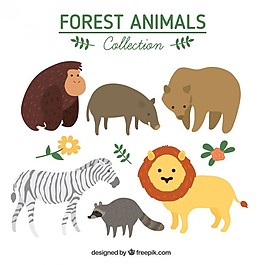 手繪可愛的野生動物