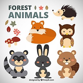 可愛的森林動物收藏