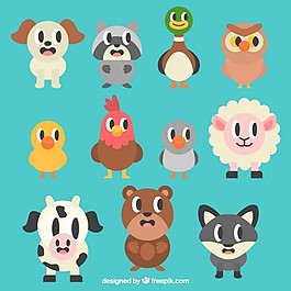 平面設計中的卡通動物