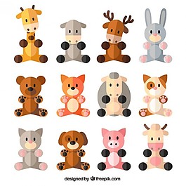 平面設(shè)計中可愛的動物收藏