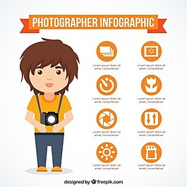 好的攝影師橙infography