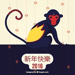 藍猴年背景