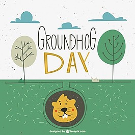 在復(fù)古風(fēng)格的景觀的土撥鼠日