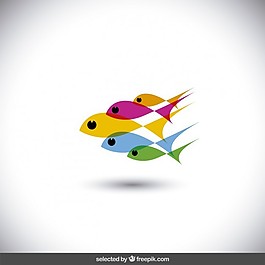 豐富多彩的半透明的魚