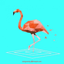 多邊形的火烈鳥