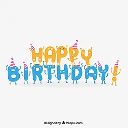生日快樂字母卡通風(fēng)格