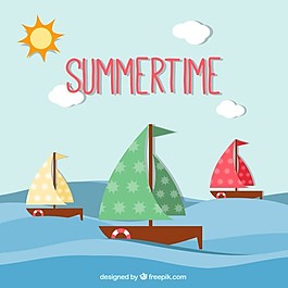 夏季背景帆船
