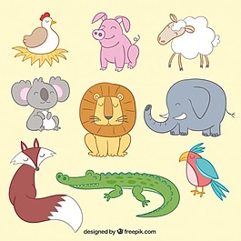 插圖中的可愛動物