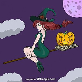 萬圣節(jié)女巫卡通
